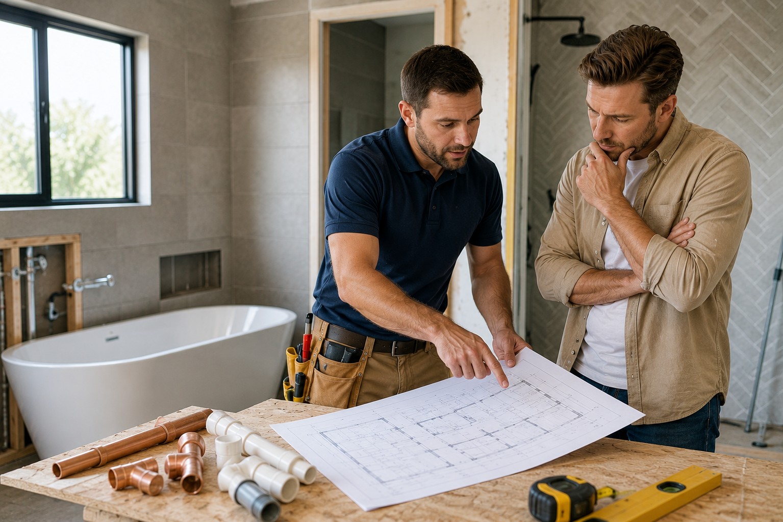 Bathroom renovation plumber consultation