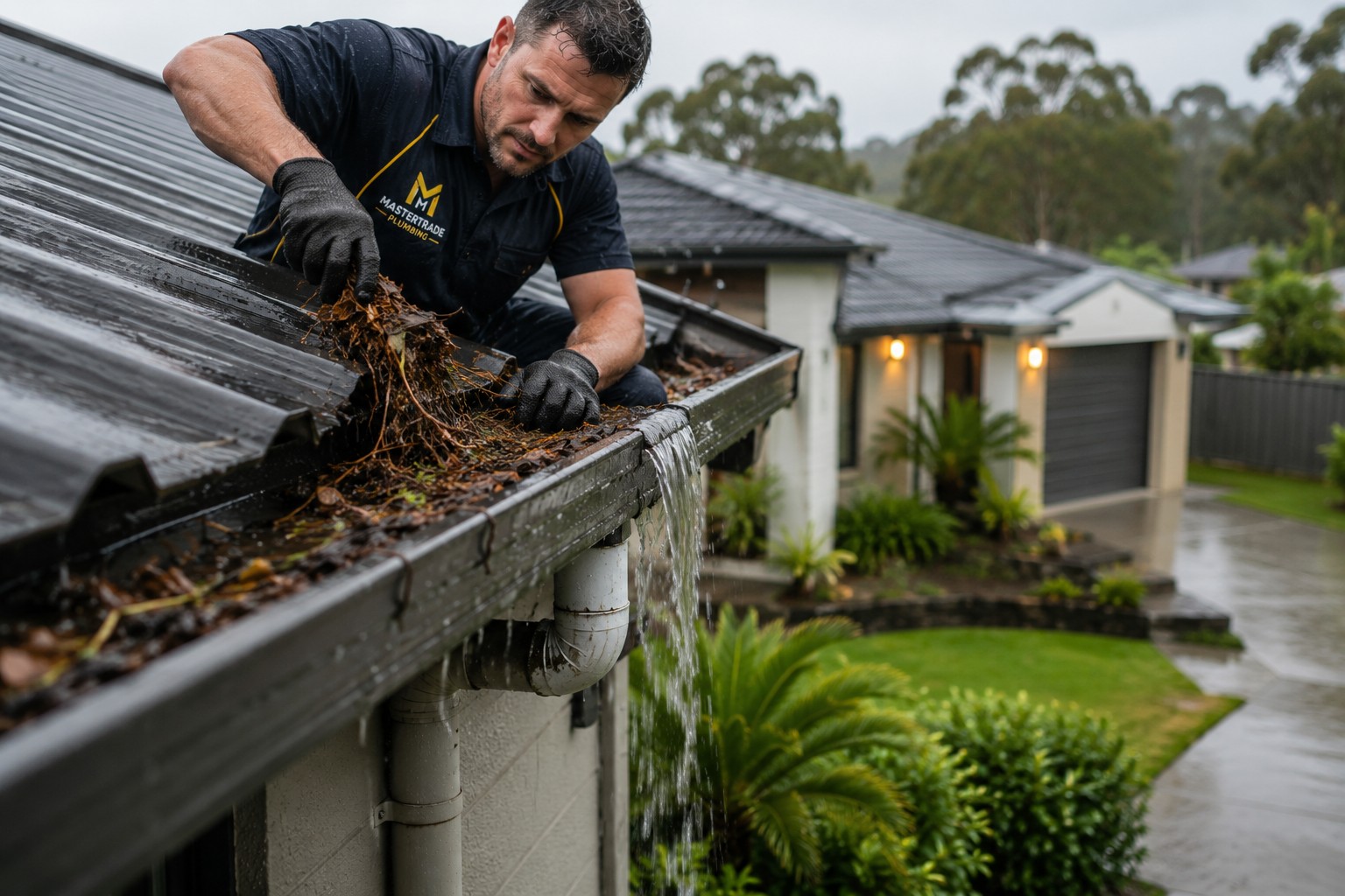 Professional roof plumbing inspection and gutter maintenance in Brisbane